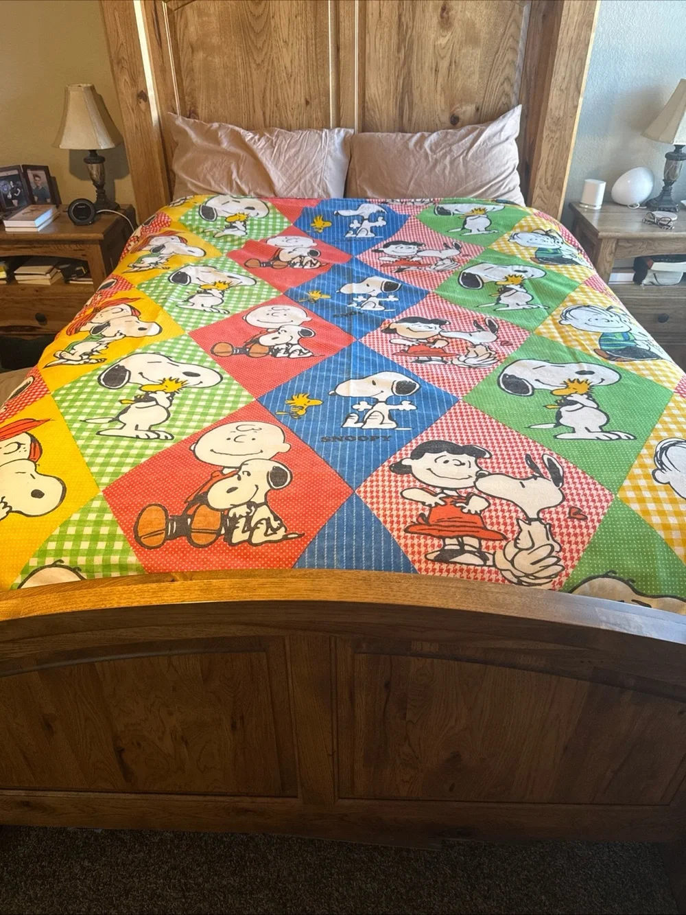 Peanuts Patchwork Snoopy Bedding Cover - Multicolor Lucy, peppermint Patty more!